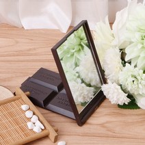 원형 네모 메이크업 손거울 핑크 큐티 거울 접이식 소형 휴대용 초콜릿 스퀘어 핸드 미러 화장 대 포켓 화장품, 02 Dark coffee