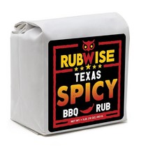 RubWise의 텍사스 스타일 브리스킷 럽 훈제 및 그릴용 브리스킷 BBQ 럽 및 향신료 | 쇠고기 시즈닝 드라이 럽 스모키 풍미 바베큐 및 그릴 블렌드 | 양지머리 스테이크, 1lb Pack: Spicy BBQ Rub