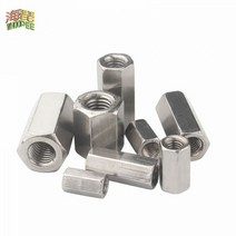 125pcs M5 M6 M8 M10 M12 304 스테인레스 스틸 DIN6334 육각 육각 연장 긴 막대 커플 링 너트 커넥터 조인, 18  M10x17x30mm