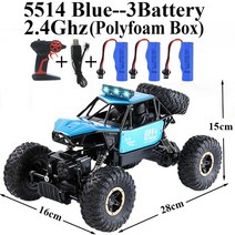 RC카 입문용rc카 알씨카새로운 도착 4WD 락 크롤러 오프로드 RC 자동차 원격 제어 장난감 기계 라디오 4x4, 10 5514-Blue-Kit-3