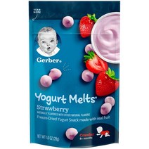 Gerber 요거트 멜츠 어린이 동결건조과일 28g, 스트로베리 (Strawberry), 1개