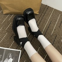 여성 스트랩 펌프스 청키힐 슈즈 하이힐 키작녀 구두 메리제인 6cm