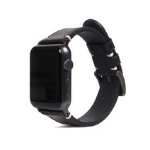 SLG DESIGN D7 이태리 부테로 레더 Strap for Apple Watch SE / Series1 to 6 38/40mm (Black)
