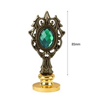 비즈 실링 왁스 도장 금속 로마 기둥 스탬프 핸들 공예 용품 아트 인감 손잡이 봉투 장식 왁스 청첩장, 09 Copper Green A