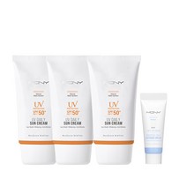[맥퀸뉴욕] UV 데일리 선크림(베이스매트) 50ML 3개 SPF50 PA+++ (+수딩크림 미니7ml), 선크림(매트)3개