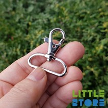 리틀스토어 칼라 고리 30mm 가방 연결고리 키링 자수 스트랩 붕어 개고리 리드줄 키홀더 부자재 소품 핸드메이드 용품 DIY 회전 금속고리, 실버
