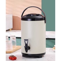 상업용 보온 보냉 20L 물통 차 국 보관통 캠핑 워머, 12L 내추럴 브라운 엣지(보온 3겹)