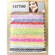 YKYK 12 pcs/set fishline 문신 검은 초커 목걸이 빈티지 스트레치 헤나 고딕 펑크 탄성 중공 chocker 여자 보석 낮은가격순 높은가격순