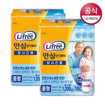 라이프리 안심언더웨어 장시간 성인기저귀 중형 18매 x 2팩, 단품