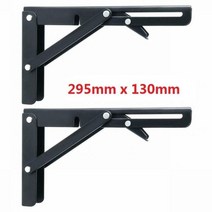 캠핑카용품 캠핑카부품 카라반용품 2pcs 캠퍼밴 접이식 브래킷 테이블 선반 블랙 마감 스테인레스 스틸 미니 접이식 테이블 자동차 액세서리, 295x130mm 블랙