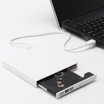 씨디롬 CD롬 외장 DVD ODD 노트북 CD 리더기 kuwfi usb 2.0 외부 dvd rw dvd cd rw 드라이브 라이터 버너 cddvd -rom 플레이어 for, 하얀
