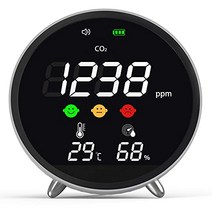 CO2 측정기 고정밀도 NDIR 방식 이산화탄소 농도계 CO2 센서 알람음 ONOFF 전환 가능 co2 농도 측정기 co2 모니터 습도온도 표시 3 in1 이산화탄소계 공기질 검출기 식 일본어 설명서 첨부