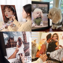 트렌드포유 DIY 유화그리기 주문제작 사진 그림그리기세트 24 36 42색 캔버스페인팅, 40 x 50 size 42 color