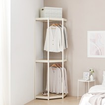 몬스터랙 모듈형행거 모듈행거 시스템행거 드레스룸행거 철제 선반 코너 행거 몬스터랙행거, 06.몬스터랙행거 코너장 W700 3단, 아이보리_FD