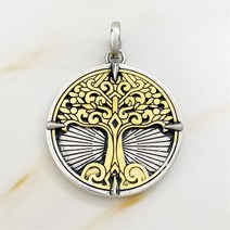 돈들어오는 황금나무 펜던트 별자리 요소 태양 상징 나무 925 스털링 실버 고급 보석 액세서리 맞춤 목걸이, 04 Tree