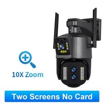감시카메라 cctv 베이비 캠 야외 WIFI IP 카메라 보안 보호 CCTV 감시 K 4K PTZ 3 화면 자동 추적 1X 광학 줌, 4K Two lens no card_미국 플러그
