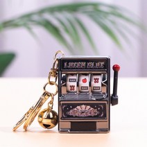 1pc 럭키 잭팟 미니 과일 슬롯 머신 재미 생일 키 체인 선물 키즈 교육 장난감 동전 운영 게임 도박 기계, [23] H