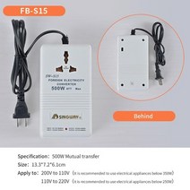 전원 전압 변환기 어댑터 500w 조절 가능 220v 110v 110v 220v 전원 어댑터 소켓 ac us 변압기 변환기, 1개