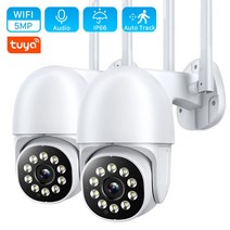 영어 설명서 5MP 4X Zoom TUYA PTZ Speed Dome Wifi IP 카메라 실외 자동 추적 3MP 미니 무선 카메라 양방향 오디오 비디오 모니터링, 2 x 3MP 카드 없음, 협력사, 미국 플러그