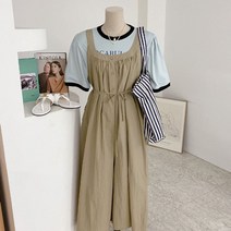 허니제이 / 에드뮨 바스락 셔링 와이드 끈 점프슈트(3color)