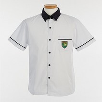 블랙카라 화이트 반팔셔츠 한영외고 해당-마크 별도