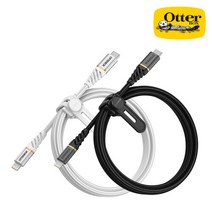오터박스 프리미엄 USB-C to 라이트닝 고속충전 케이블 2M, 블랙{78-52655}