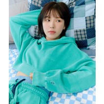 GROOVE RHYME 레드벨벳 웬디 PICK W NEEDLE STITCH CONTRAST DYEING HOODIE MINT LRRSCTH107M