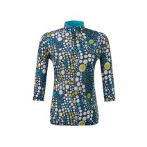 [임페리얼] 여성 도트 프린트 반집업 티셔츠 네이비 (PTZ120349)