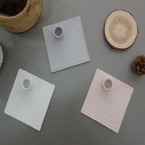 심플 사각 도자기 촛대 소품샵 캔들홀더 크리스탈촛대 빈티지촛대 인센스홀더 인테리어 티라이트홀더, 핑크