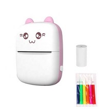 무제한미니 C9 열전사 프린터 58mm DIY 사진 공부 메모 영수증 스티커 라벨 안드로이드 IOS HD, 01 Pink Printer