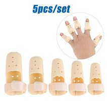 손가락부목 손가락아대 보호대 교정 깁스 Tike 125pcs 손가락 부목 중괄호 조정 가능한 부러진 손가락 관절 안정제 지원 손가락 보호 망치 자세 교정기, 5개 세트