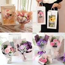 어라픽비누꽃 플라워 꽃다발 3종 조화 어버이날 스승의날 카네이션 장미 화이트데이 발렌타인, no3)미디엄꽃다발-붉은장미