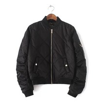 여성 봄버 자켓 벨라 철학 봄 가을 퀼팅 재킷 코트 지퍼 긴 소매 재킷 코튼 패딩 핑크 아웃웨어