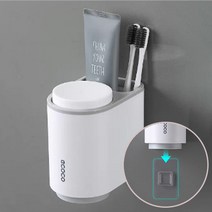 키넥션 무타공 칫솔걸이 양치컵, 그레이, 1개