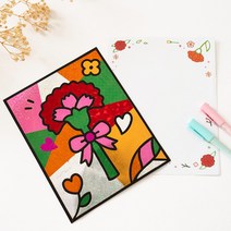 율아트 카네이션 포일아트 카드 만들기 세트 어버이날 스승의날 편지 선물 미술 놀이 재료