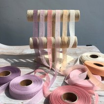 리본끈 샤벳 쉬폰 오간디 리본 선물 포장 청첩장 리본 50yd, 20 mm - 50 yd, 등색