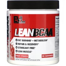 EVLution Nutrition LEAN BCAA 분지쇄아미노산 프루트 펀치 8.36 oz (237 g)