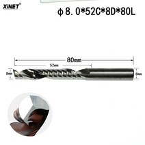 루터날세트 각도날 목공용 비트 몰딩 루터날 직경 수입 단일 에지 밀링 커터 아크릴, 직경 8mm 블레이드 길이 52mm