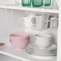 이케아 폴뤼케 걸이식 바구니 주방 서랍 수납 정리 화이트 스틸, 22cmX26cmX19cm 505.344.15