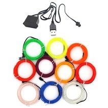 rgbled 스트립 led스트립라이트1-5m 10m EL 와이어 유연한 네온 라이트 글로우 Draht Seil Rohr 밴드 wasse, 03 Green_01 1m, 01 With USB Adapter