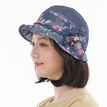 애비뉴투지 엄마옷 플로럴 모시느낌 여성 여름 챙 코사지 모자 C06271 50대 60대 중년여성