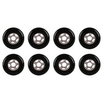 RaceBon 8팩 인라인 스케이트 휠 80mm 경도 85A 폴리우레탄 교체 608ZZ 베어링 포함 (블랙), Black-Gray