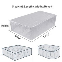 테이블보호커버 대형 가구덮개 먼지 방수 옥외 가구 침대 소파 식탁 45 사이즈 파티오 가구 커버 옥스포드, 04 70X70X90cm, 01 Silver