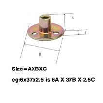 철판 너트 3 홀 잠금 가구 합판 소파 발 아연 도금 M6 M8 M10 1/4 5/16 3/8, 빨간_1  4 x25x1.2 (5pcs