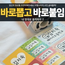 페이지 PG1 모바일 프린터 전용 카트리지 / 베이직 투명 아쿠아 네임스티커, 투명스티커 7240