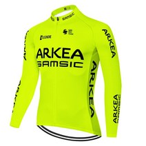 출퇴근자전거 클래식 전동 전기 입문용 2023 Proteam ARKEA SAMSIC 사이클링 저지 양털 없는 자전거 산악 여름 및 가을, 125.fluo yellow jersey 2 - L