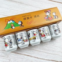 한국 디자인 선물 전통 술잔 세트, 6 남자여자 그림