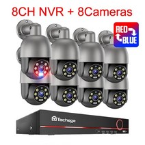 보안 카메라 시스템 8CH 5MP 야외 비디오 감시 IP 세트, 2TB, 8CH 8 PTZ Camera