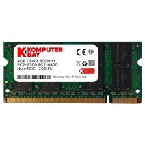 Komputerbay 4GB DDR2 800MHz PC26300 PC26400 800 200 PIN SODIMM 노트북 메모리