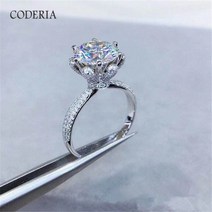 모이사나이트 인조다이아 클래식 스털링 실버 18K 골드 링 여성 아이스 퀸 1-5 캐럿 Moissanite 꽃잎 6 클로 VVS1 다이아몬드 D 컬러 쥬얼리